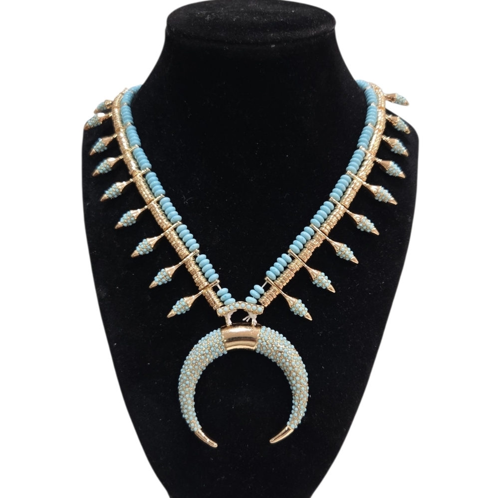 💙🔹️ATTERRI 🔹️Chic Turquoise Crescent 23in Necklace